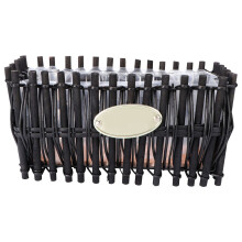 2Pcs Black Handmade Wicker Woven Decorative Flower Storage Basket