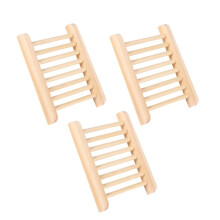3X Boite de Savon en Bois Porte-Savon en Bois 12 X 9 X 1.7cm