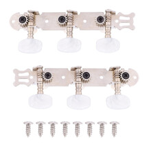 Classical Guitar Tuning Pegs Set 3+3 Silver Tuners for Fast Accurate Tuning and Stable String Retention