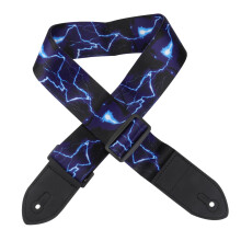 Guitar Strap, Comfortable Woven Design with Reinforced Leather Ends, Non Slip Glacier Pattern for Acoustic Electric Bass Guitars