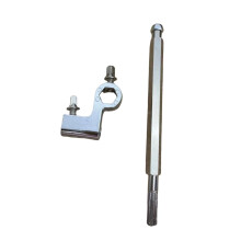 Double Bass Drum Pedal Connecting Rod with Secure Silver Clip, Sturdy Metal Linkage for Professional Drummers