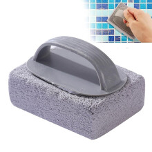 Gray Pumice Stone for Pool Cleaning with Easy Grip Handle, Durable Tile Scrubbing Block 1pcs