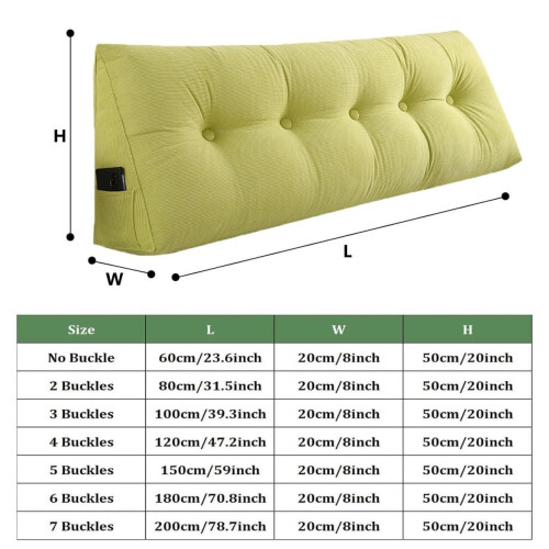 Corduroy Headboard Pillow Grey 150x20x50cm, Triangular Wedge Backrest Cushion for Reading and Sleeping 1