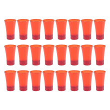24pcs 30ml Polystyrene Shot Glasses for Spirits, Cocktails, Multicolored Ombre Design Red