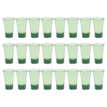 24pcs 30ml Polystyrene Shot Glasses for Spirits, Cocktails, Multicolored Ombre Design Green