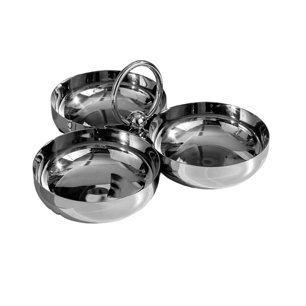 3-Compartment Stainless Steel Condiment Tray For Appetizers And Snacks 4713984174730