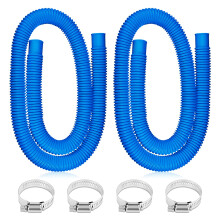 Pool Pump Hose 1.25 x 59 Replacement Kit for Above Ground Pools, Compatible with Intex and Coleman Filters, 2 Pack Blue Leak Flexible Design