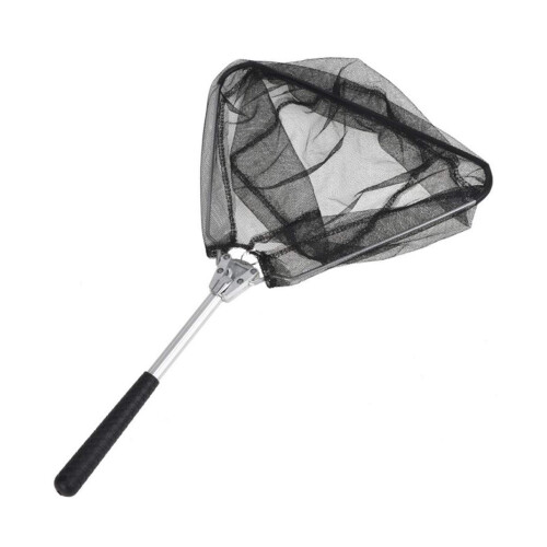 Triangular Aluminum Pool Skimmer Net for Above Ground Pools, Retractable Folding Cleaning Net 1