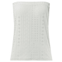 Eyelet Embroidery Sleeveless Tube Tops for Women-Ivory XL