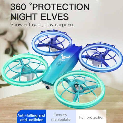 Mini Drone for Beginners with 360 Propeller Protection, LED Lights, OneClick Takeoff Remote Control Quadcopter 1