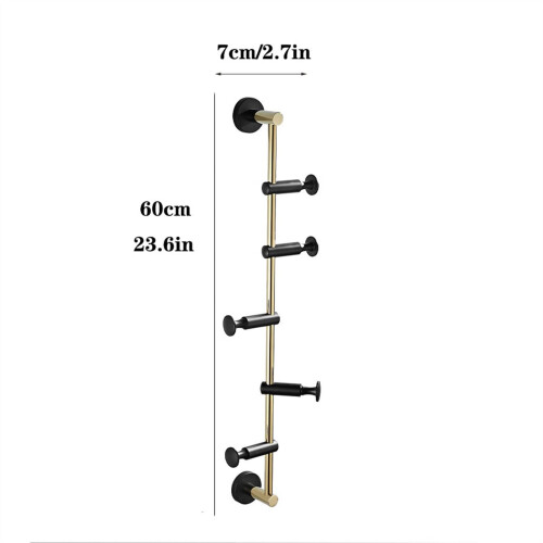 Modern Wall Mounted Coat Rack with 5 Hooks, Copper Vertical Design for SpaceSaving Entryway Organization 1