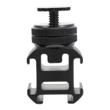 1Set Montatura Hot Shoe Nero Con Vite Per Treppiede Adattatore Flash