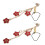 2Pz Auricolare in Lega Rosso Con Charm Fiore Per Smartphone 1