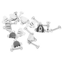 10Set Ganci E Occhi Argento Resistenti Per Regolazione Cintura E