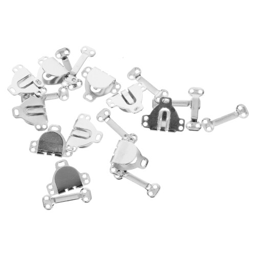 10Set Ganci E Occhi Argento Resistenti Per Regolazione Cintura E