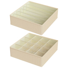 1Set Beige Opvouwbare Oxford Ondergoed En Bh Organizer Voor Kleding
