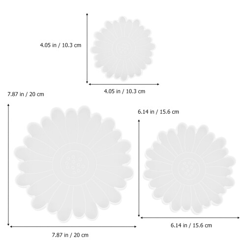 5Pcs White Silicone Daisy Coaster Molds DIY Casting Craft Supplies 1