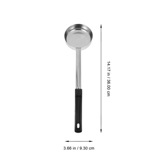 Premium Portion Control Ladle Black Long Serving Spoon Stainless 1