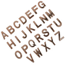 26St Modern Alphabet Adresbord Zelfklevend ABS Material Donkerbruin