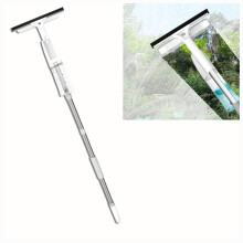 3 in 1 Window Squeegee with Spray Bottle, Microfiber Scrubber and Telescopic Pole for Home and Car