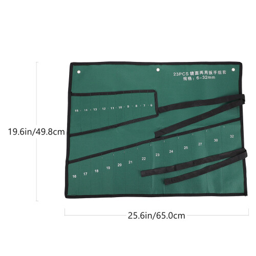 Green Canvas Wrench Storage Bag Roll Up Durable Tool Organizer 1