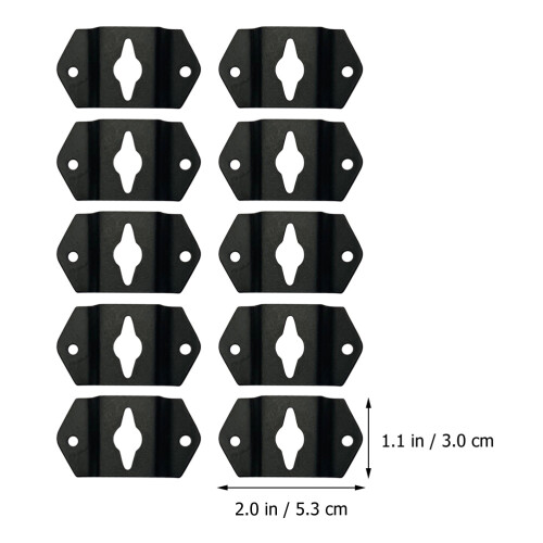 10Pcs Iron Hanging Speaker Brackets Black for Surround Sound 1