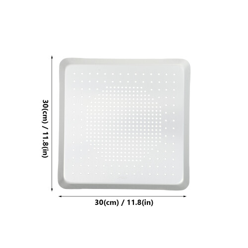 1Pc Silver Aluminium Alloy Square Baking Pan Perforated Pizza Tray 1