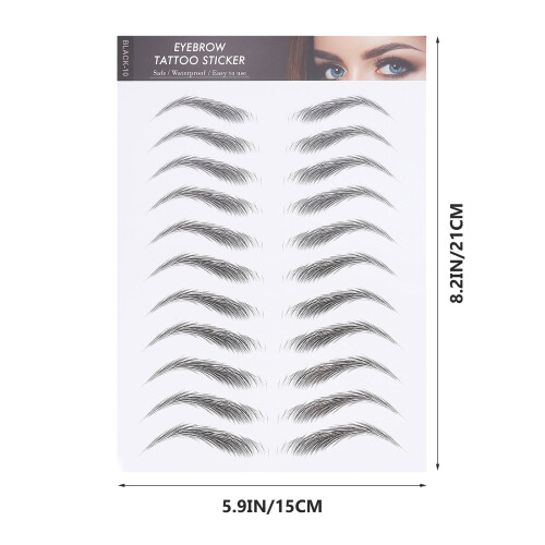 12 Sheets Eyebrow Tattoo Transfer Shaping Stickers 1