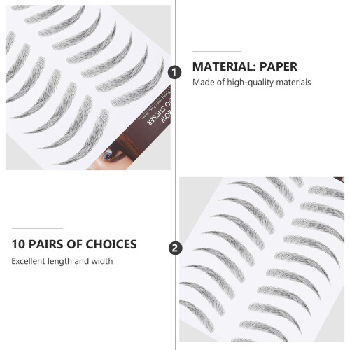 12 Sheets Eyebrow Tattoos Transfers Shaping Stickers 2