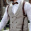 Adjustable Vintage PU Leather Men Suspenders Brown 7