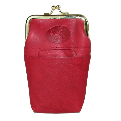 Buxton Women's Leather Framed Cigarette Case Wallet with Floral Emboss