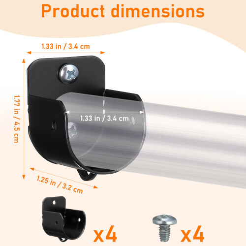 4Pz Flangia in Ferro Nero Per Doccia E Armadio 1