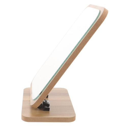 Wooden Swivel Mirror Beige Desktop Tabletop Stand 2