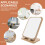 Wooden Swivel Mirror Beige Desktop Tabletop Stand 4