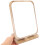 Wooden Swivel Mirror Beige Desktop Tabletop Stand 7