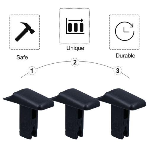 10pack Telescopic Ladder Hook Plastic Replacement Parts Black 2