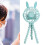 Mini Stroller Fan 500mAh Blue ABS Clip LED 3-speed 1
