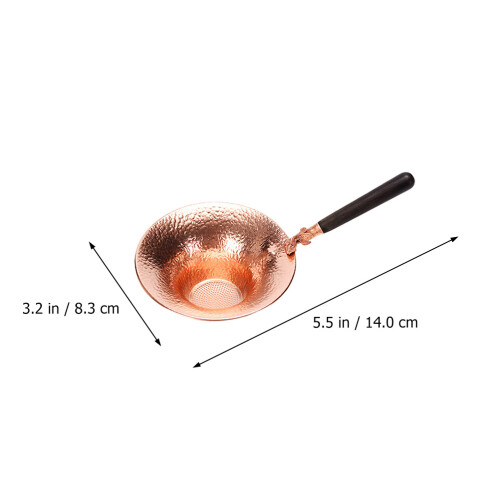 Raindrops 1pc Copper Tea Infuser With Wooden Handle And Decorative 1
