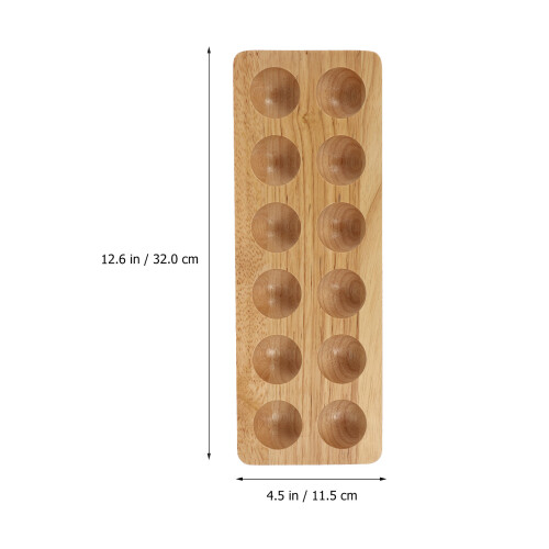 1pc Light Brown Wooden Egg Storage Rack Protective Egg Holder 1