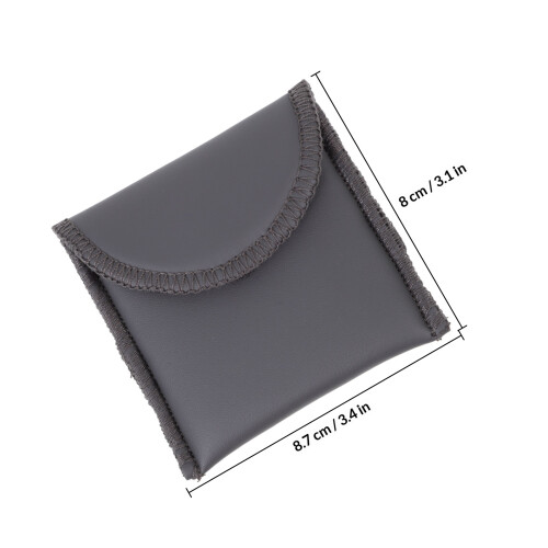 1Pc Black PU Hearing Aid Pouch Small Supple Protective Storage Bag 1