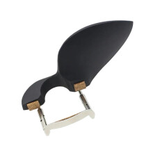 4/4 Full Size Black Wood Violin Chinrest with Silver Screw, Custom Type5 Finish, Violin Accessories for Beginners