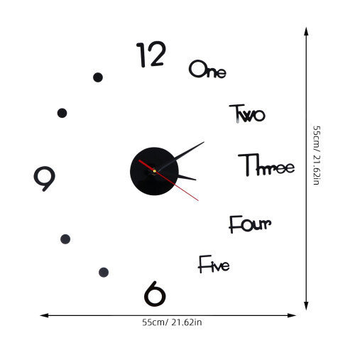 1Set Modern Acrylic Mute Wall Clock Black DIY Wall Decor for Home 1