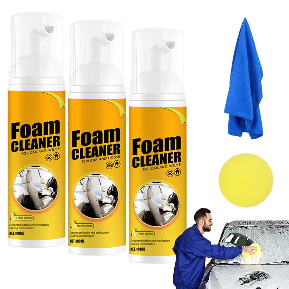 Car Foam Cleaner 100Ml Pack, Quick Stain Removal Multisurface Spray For Car And Home Use 9330225294252