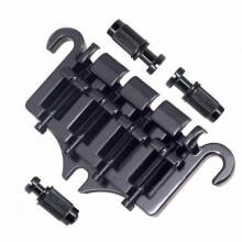 Bass Guitar Bridge 4 String Electric Bass Replacement, Durable Metal Tailpiece with Smooth Saddle Adjustment Black
