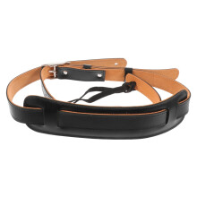 Wide Padded Leather Guitar Strap with Comfort Support, Cowhide Design for Acoustic and Electric Bass