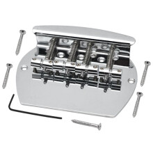 Metal Bass Guitar Bridge for Pb Bass, Lightweight Silver Replacement Tailpiece with Reliable Tuning Stability