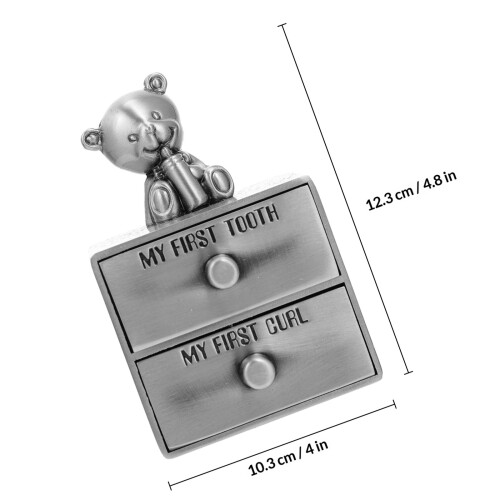 1Pc Portable Silver Baby Teeth Keepsake Box with Zinc Alloy Material 1