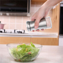 4X Stainless Steel Salt and Pepper Shakers Set with Glass Base Salt and Pepper Shakers with Adjustable Holes