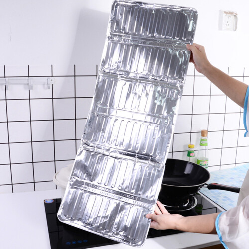 6Pcs Aluminum Foil Oil-Splash Guards for Kitchen Use Silver 2