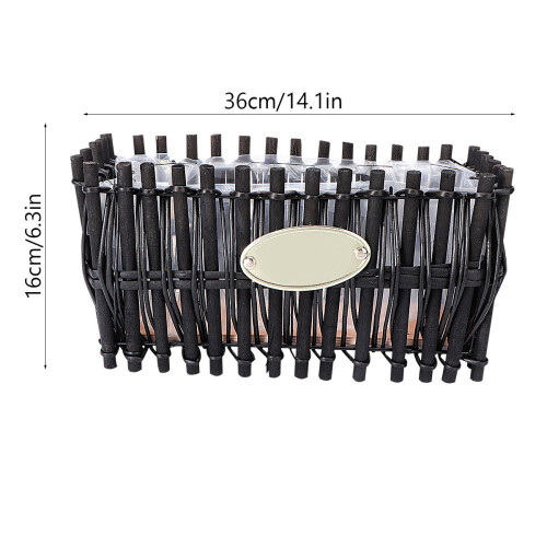 2Pcs Black Handmade Wicker Woven Decorative Flower Storage Basket 1